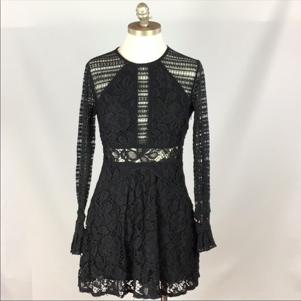 Free People Lace Fit & Flare Dress EUC